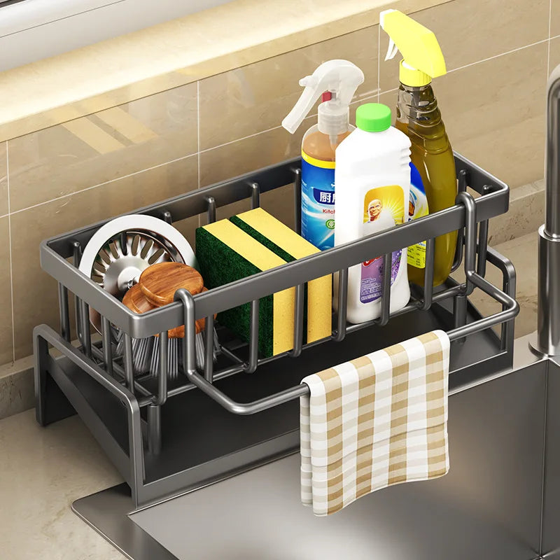 No-Drill Stainless Steel Sink Organizer – Keep Your Kitchen Clean & Dry